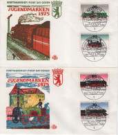 Germany Deutschland 1975 FDC Jugendmarken, Jugend, Train Railway Railroad Lo Lokomotive Locomotive, Canceled In Berlin - 1971-1980