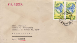 BRAZIL 1966 AIRMAIL  LETTER SENT TO MONTEVIDEO - Storia Postale