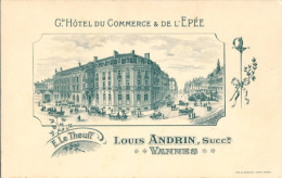 56 VANNES - Grand Hotel Du Commerce & De L' Epée - Louis Andrin , Succ / TTB - Vannes