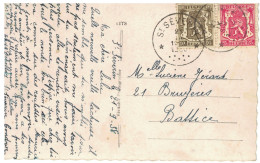 TP 420-423 S/CP Fantaisie Obl. Relais - Etoiles St. Severin 1938 > Battice - Postmarks With Stars