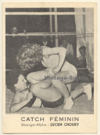 Catch Féminin: Lucien Choury / Female Wrestler - Lucha Libre (Vintage PC France ~1950s) - Worstelen