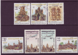 Asie - Kampuchea - Temples - 7 Timbres Différents - 6051 - Kampuchea