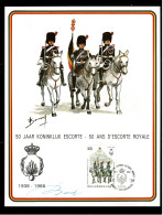 1988 2308 MIL.CARD : 50 JAAR KONINKLIJK ESCORTE/50 ANS D'ESCORTE ROYALE - Documents Commémoratifs