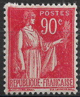 PAIX YT N°285 90c Rouge Carminé NEUF* - 1932-39 Vrede