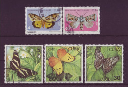 Amérique - Cuba - Papillons - 5 Timbres Différents - 6055 - Otros & Sin Clasificación