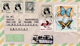 BRAZIL 1972 AIRMAIL R -  LETTER SENT FROM BOTAFOGO TO MONTEVIDEO - Lettres & Documents