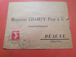 Enveloppe De Paris Pour Beaune En 1908 - Réf 3154 - 1877-1920: Periodo Semi Moderno