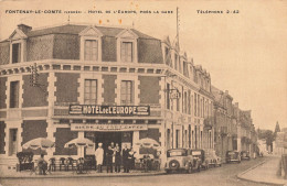 Fontenay Le Comte * Hôtel De L'Europe , Près La Gare * Commerce Automobiles Anciennes - Fontenay Le Comte