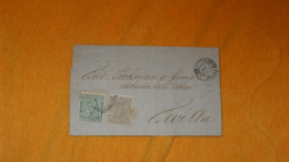 LETTRE ANCIENNE DE 1874../ SEBASTIAN VALLEJOS MONTIEL. PONTEVEDRA ..CACHETS POUR SEVILLA + TIMBRES X2 - Storia Postale