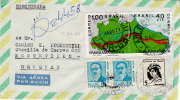 BRAZIL 1971 AIRMAIL R -  LETTER SENT TO MONTEVIDEO - Briefe U. Dokumente