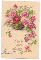 L150C0505 - Bonne Fête Maman - Jolie Composition - Panier De Roses  - Colorprint Spécial - Fête Des Mères