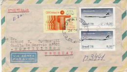 BRAZIL 1976 AIRMAIL R -  LETTER SENT TO MONTEVIDEO - Storia Postale