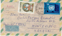 BRAZIL 1975 AIRMAIL R -  LETTER SENT TO MONTEVIDEO - Storia Postale