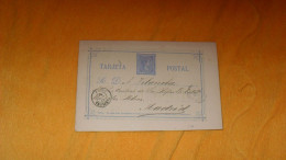 CARTE POSTALE ANCIENNE DE 1875../ MARIANO GABAS PAMPLONA..CACHETS PAMPLONA POUR MADRID + TIMBRE ENTIER 5C - Lettres & Documents