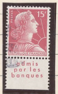 BANDE PUB -N°1011 -TYPE MULLER -15f ROSE -Obl PUB -POSTE (Maury 283) - Used Stamps