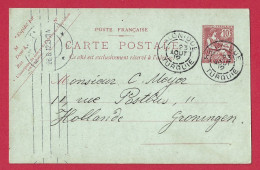 !!! ENTIER POSTAL DE SALONIQUE, TURQUIE, POUR LES PAYS-BAS, DE 1912 - Brieven En Documenten