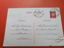 Entier Postal De Sallanches Pour Paris En 1942 - Réf 3169 - Standard Postcards & Stamped On Demand (before 1995)