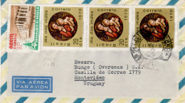 BRAZIL 1970 AIRMAIL LETTER SENT TO MONTEVIDEO - Storia Postale