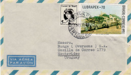 BRAZIL 1970 AIRMAIL LETTER SENT TO MONTEVIDEO - Cartas & Documentos