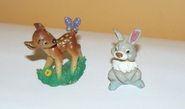 Lot De 2 Figurines Bambi Et Panpan Vintage Peinte à La Main - Bullyland - Disney