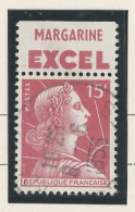 BANDE PUB -N°1011 -TYPE MULLER -15f ROSE -Obl PUB -EXCEL -(Maury 277) - Used Stamps