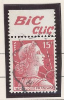 BANDE PUB -N°1011 -TYPE MULLER -15f ROSE -Obl PUB -BIC -(Maury 276) - Used Stamps