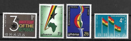 GHANA   -   1963. Série  Y&T N° 135 à 138  *.   Indépendance / Drapeaux / Flambeau ... - Ghana (1957-...)