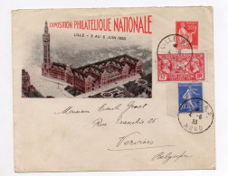 !!! ENTIER POSTAL 50C PAIX TSC EXPOSITION DE LILLE + COMPLTS AFFRANCH POUR LA BELGIQUE - Standard Covers & Stamped On Demand (before 1995)