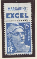 BANDE PUB -N°886 T I -TYPE GANDON  -15f BLEU -Obl PUB -EXEL-(Maury 261) - Used Stamps