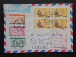 Andorre Français,  Timbres Numéros 317, 322, 337 Et 392 × 4 Sur Lettre Pour Montréal. - Briefe U. Dokumente