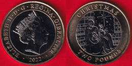 Gibraltar 2 Pounds 2022 "Christmas" BiMetallic UNC - Gibilterra