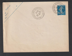 FRANCE - 140 De 1907 - Entier Postal Sur Enveloppe Oblitérée à Versailles En 1922 - Semeuse 25c. Bleu - 2 Scan - Bigewerkte Envelop  (voor 1995)