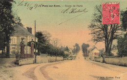 Pacy Sur Eure * 1906 * Route De Paris * Cpa Toilée Colorisée - Pacy-sur-Eure