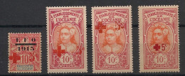 OCEANIE - 1915-16 - N°YT. 39 à 42 - Croix-Rouge - Série Complète - Neuf * / MH VF - Neufs