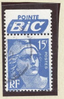 BANDE PUB -N°886 T I-TYPE GANDON  -15f BLEU -Obl PUB -BIC-(Maury 260) - Used Stamps