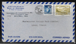 N489 - CANADA - LETTRE DE MONTREAL DU 01/09/50 POUR LA FRANCE (LYON) - Briefe U. Dokumente