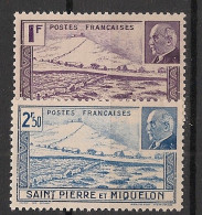 SPM - 1941 - N°YT. 210 à 211 - Pétain - Neuf Luxe ** / MNH / Postfrisch - Unused Stamps