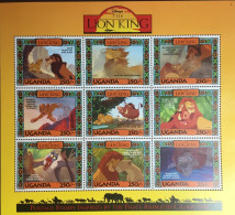 Uganda 1994 Lion King Disney 3 Sheetlet MNH - Uganda (1962-...)