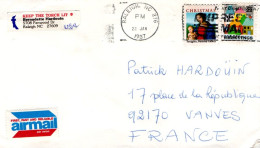 USA ETATS UNIS AFFRANCHISSEMENT COMPOSE SUR LETTRE DE RALEIGH POUR LA FRANCE 1987 - Cartas & Documentos