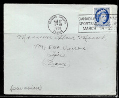 N487 - CANADA - LETTRE DE TORONTO DU 17/03/58 POUR LA FRANCE - Cartas & Documentos