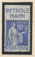 BANDE PUB -N°370 -TYPE PAIX -90 C BLEU - PUB HAHN (MAURY 253 ) - Used Stamps
