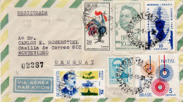 BRAZIL 1968 AIRMAIL R - LETTER SENT TO MONTEVIDEO - Brieven En Documenten