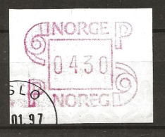 Norway 1997 ATM - Machine Label  NOK 4.30 - Vendel Machine Stamp Mi 3   - Cancelledn January 97 - Machine Labels [ATM]