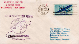 USA ETATS UNIS PREMIER VOL ROUTE DES VIKINGS PAR SCANDINAVIAN AIRLINES 1956 - Enveloppes évenementielles