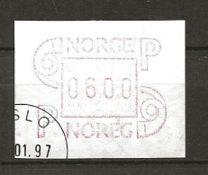 Norway 1997 ATM - Machine Label  NOK 6.00 - Vendel Machine Stamp Mi 3   - Cancelledn January 97 - Automatenmarken [ATM]