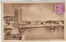 Les Sables D'Olonne  85  Carte Timbrée La Tour D'Arundel Avec Voilier - Beauvoir Sur Mer