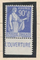 BANDE PUB -N°370 -TYPE PAIX -90 C BLEU   - Obl  PUB CCP/  L'OUVERTURE  (MAURY 251 ) - Usados