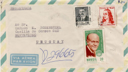 BRAZIL 1968 AIRMAIL R - LETTER SENT TO MONTEVIDEO - Lettres & Documents