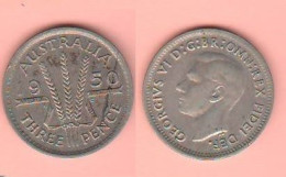 Australia 3 Pence 1950 Three Pence Australie Georgius VI Silver - Threepence