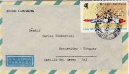 BRAZIL 1971 AIRMAIL  LETTER SENT TO MONTEVIDEO - Cartas & Documentos